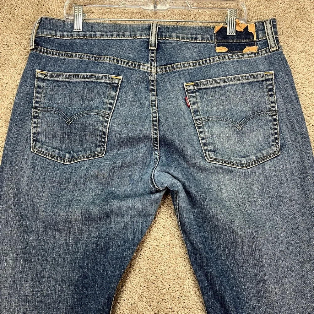 Levi's 514 Mens Jeans‎ 36x30 Regular Fit Blue Wash Denim Distressed